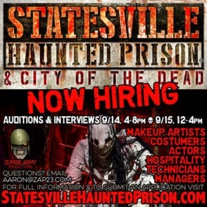 Statesville Haunted Prison - Now Hiring